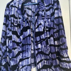 Chico's Purple and Black Patterned Jacket